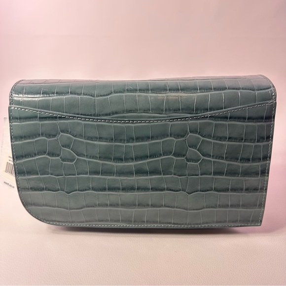 NEW JASON WU ORBIT SAGE LEAF GREEN LEATHER CROC EMBOSSED BAG AUTHENTIC - Picture 11 of 15